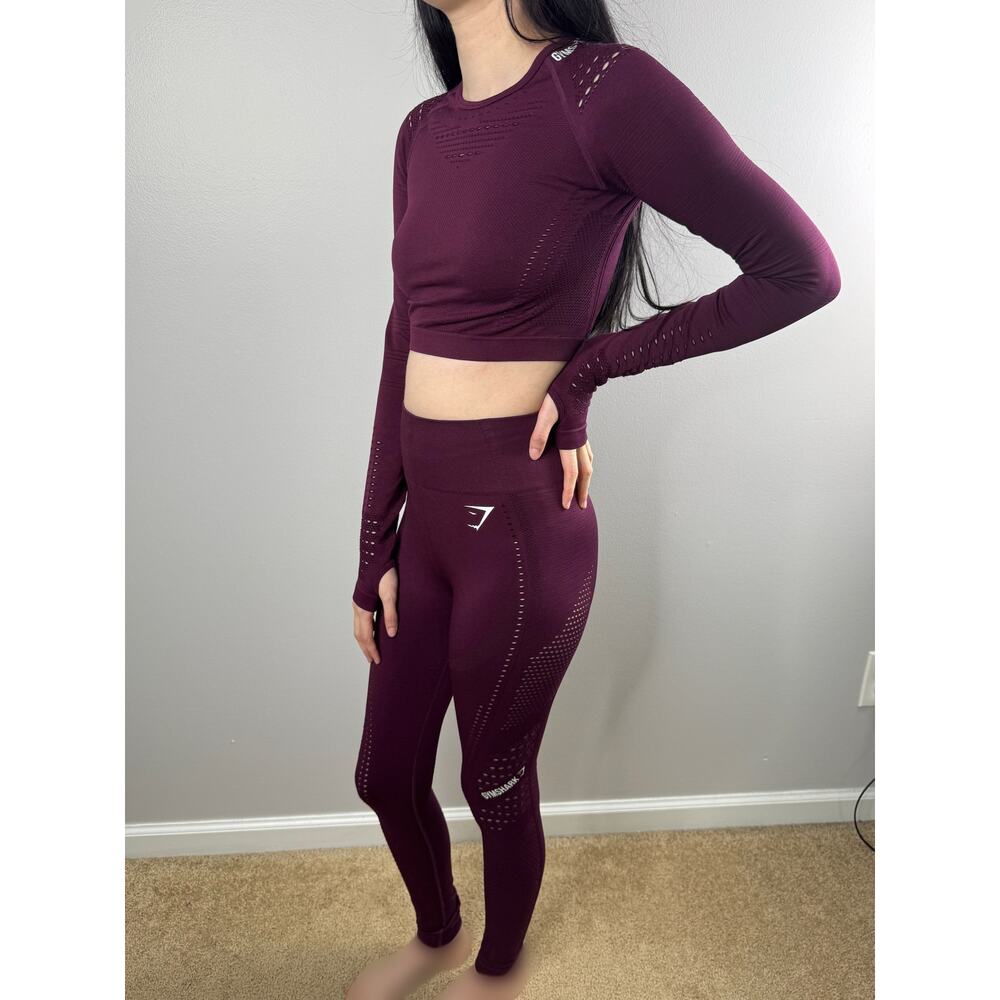 Wine color matching gym shark set size XS